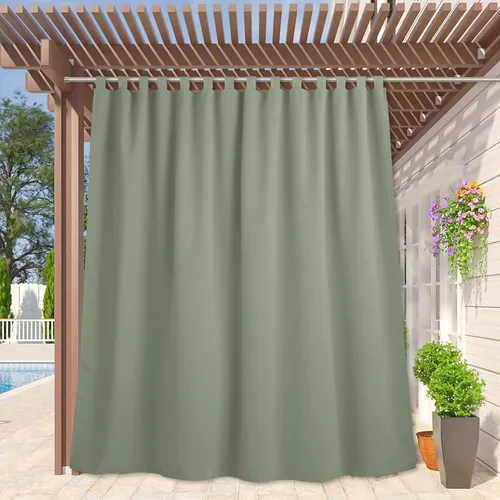 Miniatura 47 de RYB HOME - Cortinas opacas para interior y exterior, cortinas para patio o terraza, cortinas exteriores con pestaña Crema Beige