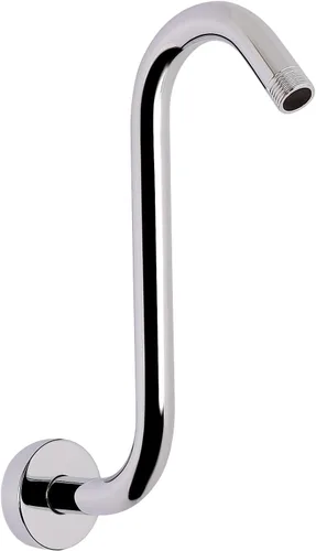 Brazo de ducha en forma de S, tubo de extensión de cabezal de ducha de altura alta, conexión estándar de 1/2 pulgada con brida, impresionante
