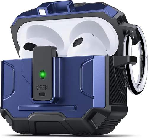 Miniatura 15 de DASFOND - Funda de armadura para AirPods de 2ª y 1ª generación, carcasa de cuerpo completo de grado militar a prueba de golpes, soporte de carga