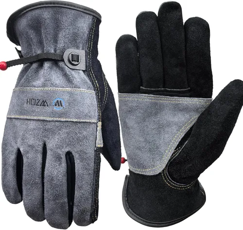 Miniatura 6 de WZQH Guantes de trabajo de cuero para hombres o mujeres. Guante grande para jardinería, soldadura TIG/MIG, construcción, motosierra, granja, rancho