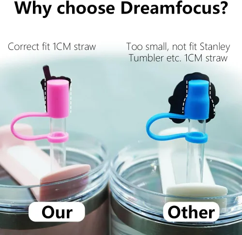 Miniatura 2 de Dreamfocus Tapas de paja para maestros para vaso Stanley, 12 unidades, accesorios de silicona para copa Stanley