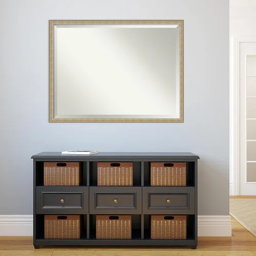 Miniatura 4 de Amanti Art Espejo de baño, espejo de pared color champán Paris para usar como espejo de tocador de baño sobre el fregadero (32.25 x 42.25 pulgadas)