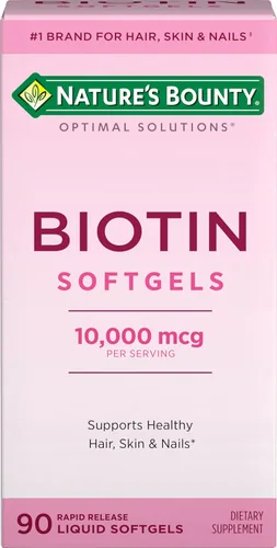 Nature's Bounty - Suplemento de biotina de 10000 mcg, apoya la salud del cabello, la piel y las uñas, soluciones óptimas para el cabello de vitamina