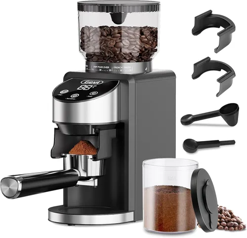 Gevi Molinillo de Café Eléctrico, Molinillo de Granos de Café con 35 Configuraciones de Molienda para Espresso, Goteo, Prensa Francesa, Molinillo de