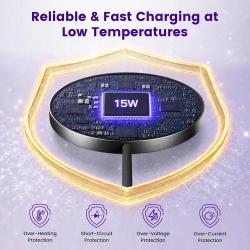 Miniatura 4 de Paquete de 2 cargadores inalámbricos magnéticos de 15 W: almohadilla de carga rápida para iPhone Air 17 16 15 14 13 12 Pro Max, Samsung Galaxy S26