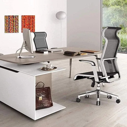 Miniatura 2 de Silla ergonómica simple de malla completa para juegos, silla de computadora, silla giratoria de oficina, silla para el hogar (estilo 2)