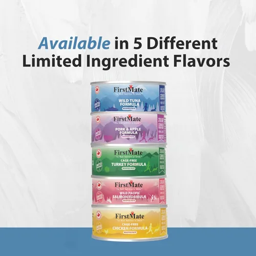 Miniatura 8 de FirstMate Wet Cat Food Fórmula de atún silvestre de ingredientes limitados, sin granos, alta proteína, un solo ingrediente, comida enlatada