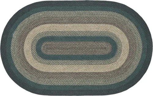 Miniatura 4 de VHC Brands Pine Grove, alfombra trenzada de yute, tapete de medio círculo, verde, 16.5 x 34 pulgadas