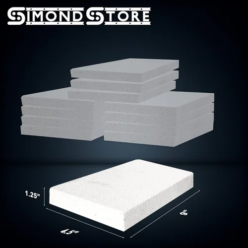 Miniatura 2 de SIMOND STORE Ladrillo de fuego aislante para forja, 1.25 x 4.5 x 9 pulgadas, paquete de 12-2500 F, ladrillos de fuego suaves para horno, estufa