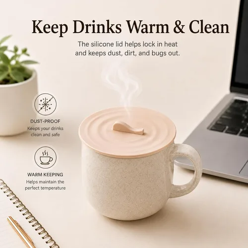 Miniatura 3 de Tapas de silicona para tazas de café, paquete de 4 fundas de silicona reutilizables para bebidas frías y calientes, cubiertas flexibles a prueba