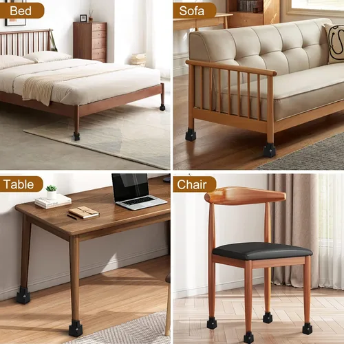 Miniatura 6 de Elevadores de cama de 2 pulgadas con abrazadera de tornillo ajustable, paquete de 4 elevadores de muebles resistentes, soporta hasta 5,000 libras