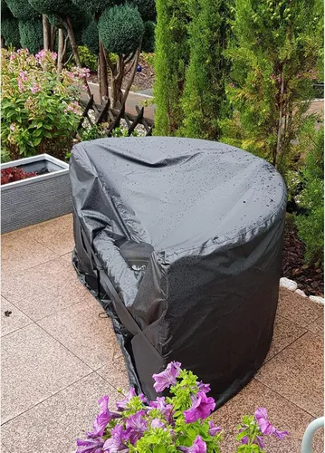 Miniatura 5 de Juego de fundas para muebles de patio de media luna, cubierta modular de media luna para exteriores, impermeable, semicírculo con cordón y correa