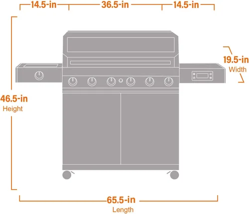Miniatura 2 de Monument Grills Denali Series - Parrilla inteligente convertible de gas natural 6+1, 6 quemadores y 1 quemador lateral de acero inoxidable Denali