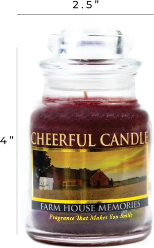Miniatura 5 de A Cheerful Giver - Vela perfumada en tarro de cristal Farm House Memories (6 onzas) con tapa y fragancia fiel a la vida, fabricada en Estados Unidos