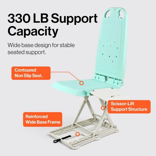 Miniatura 7 de SuperHandy Elevador portátil de suelo y bañera: batería de 26 V 51.8 Wh, peso ligero de 19 libras, plegable, capacidad de 330 libras, elevación