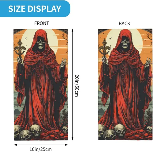 Miniatura 4 de CASGTNZ red skull angel grim reaper Death Dark Neck Gaiter Face Cover Balaclava Gaiter Mask for Men Women Bandana for Motorcycle Cycling Riding