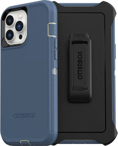 OTTERBOX serie Defender - Carcasa para iPhone 13 Pro Max y iPhone 12 Pro Max (edición sin pantalla) - color azul fort
