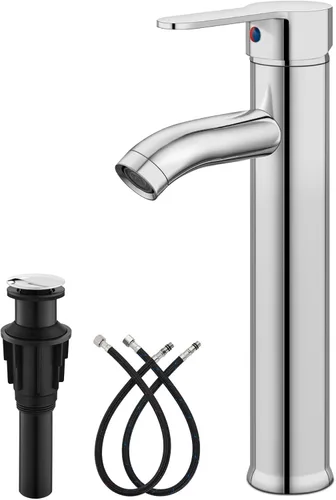 Miniatura 13 de gotonovo Grifo para Lavabo Vessel Grifo de Baño Moderno de 1 Orificio Montaje en Cubierta Lavatorio Tocador Grifo Mezclador de Una Sola Manija