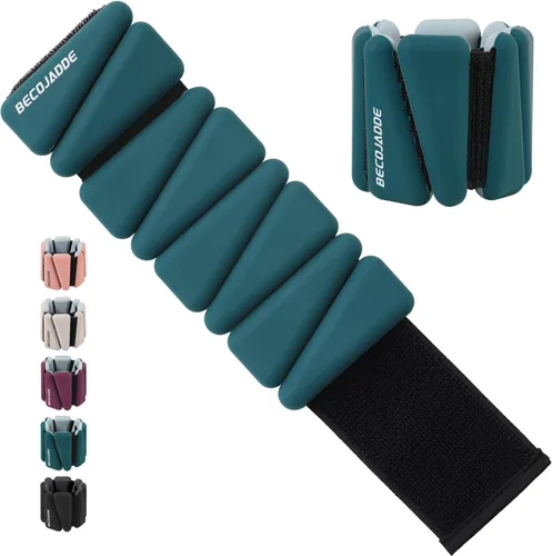 Miniatura 25 de BECOJADDE Juego de pesas de tobillo de 2 (1 libra/2 libras/3 libras cada una) Pesas ajustables de muñeca para mujeres y hombres, pesas portátiles