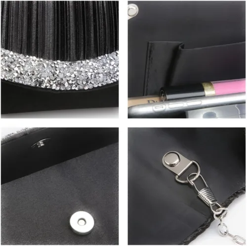 Miniatura 29 de Dasein Bolsos de mano para mujer, bolsos de noche formales con diamantes de imitación para boda, fiesta, baile de graduación, bolso elegante