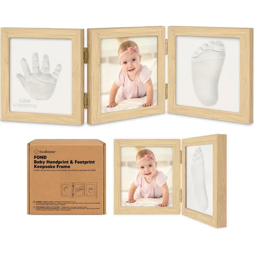 Miniatura 15 de Kit de huellas de mano y huellas de bebé sin tinta para recién nacido - Kit de huellas de bebé, marco de recuerdo para guardería de recién nacido