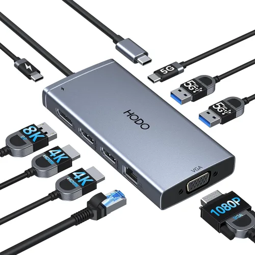 Miniatura 13 de Adaptador multipuerto USB-C para MacBook Air/Pro - Dongle HDMI 6 en 1 con puertos 4K, USB 3.0, lector de tarjetas SD/TF para MacBook M1/m2/m3/m4