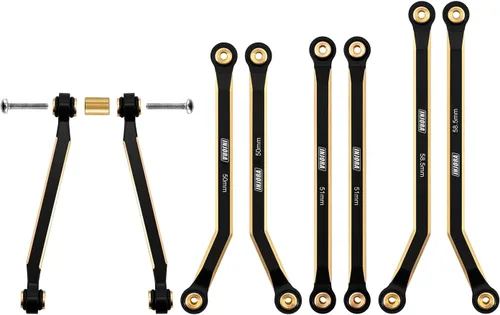 INJORA Juego de 4 eslabones delanteros de alta holgura, eslabones de latón pesado de 1.31 oz para SCX24 C10 JLU Bronco Base Camp 4Runner Axial 1/24