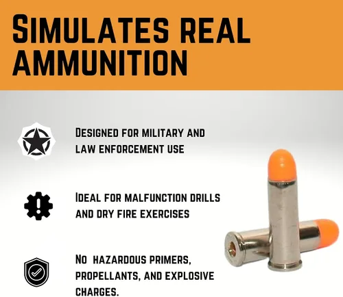 Miniatura 2 de S.T. Action Pro 38 Rondas especiales de simulación – Rondas de simulación de entrenador de seguridad naranja, munición reutilizable