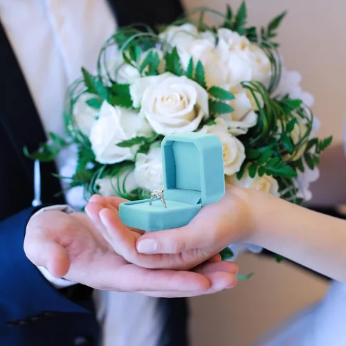 Miniatura 18 de Laumoi Caja de terciopelo para anillos de 36 piezas para ceremonia de boda, cajas de joyería de compromiso, estuche de exhibición para anillos