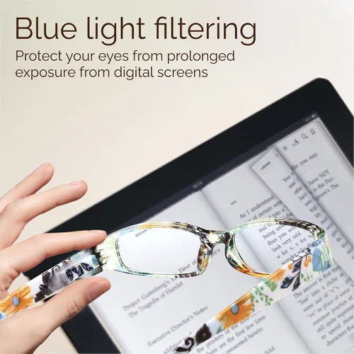 Miniatura 8 de Gaoye Paquete de 4 Lentes de Lectura para Mujer, Lentes de Lectura con Bloqueo de Luz Azul, Elegantes Lentes de Lectura para Mujer en 4 Patrones