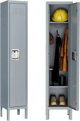 Miniatura 9 de MIIIKO Taquillas metálicas de 3 niveles de 3 anchos, 72 x 36 x 16 pulgadas con 9 compartimentos, armario grande para empleados con estantes, puertas