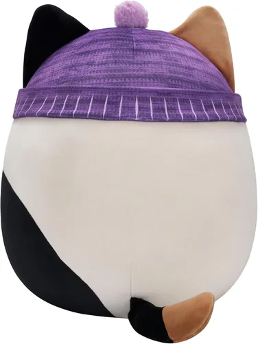 Miniatura 3 de Squishmallows Gato original de 14 pulgadas Cam Calicó con sombrero morado - Peluche oficial de Jazwares grande y ultrasuave