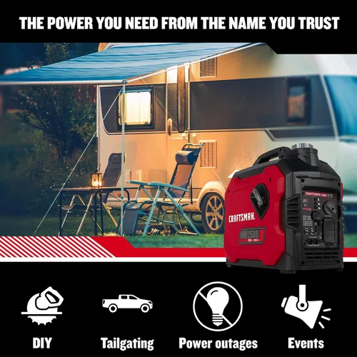 Miniatura 2 de Craftsman C0010250 Generador portátil de gas de 2,500 vatios - Potencia confiable para actividades al aire libre - Funcionamiento silencioso