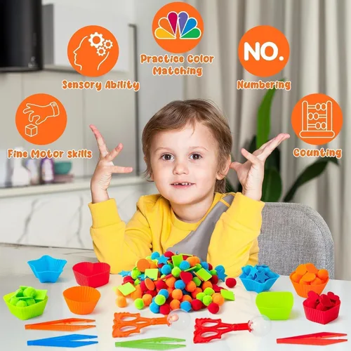 Miniatura 5 de EZdhuawuse Llenadores sensoriales de forma de cubo – 295P forma de verano de habilidades motoras finas juguetes de conteo para niños educación