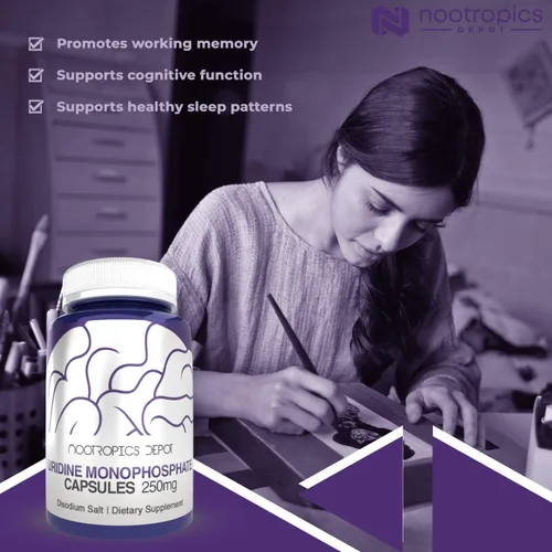 Miniatura 3 de Nootropics Depot Cápsulas de monofosfato de uridina 120 unidades 250 mg