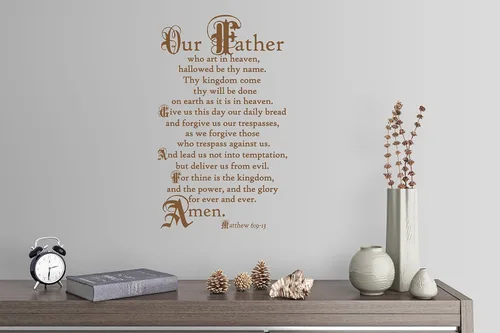 Miniatura 9 de 38"x24" Lord's Prayer Our Father Who Art in Heaven Give Us This Day Our Daily Bread Amen Mateo 6:9-13 - Adhesivo decorativo para pared