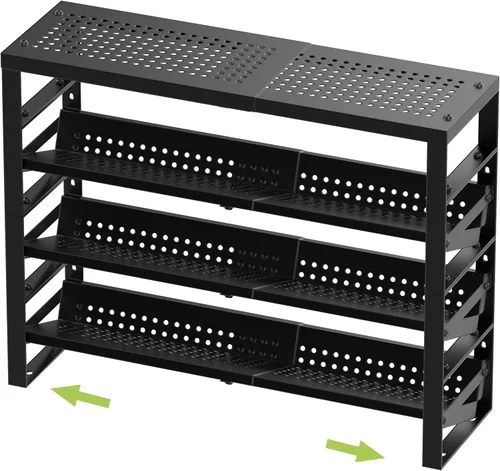 Jojocross Organizador de cocina ampliable, apilable y ajustable, estantes de almacenamiento de despensa de metal, estante de varios niveles para