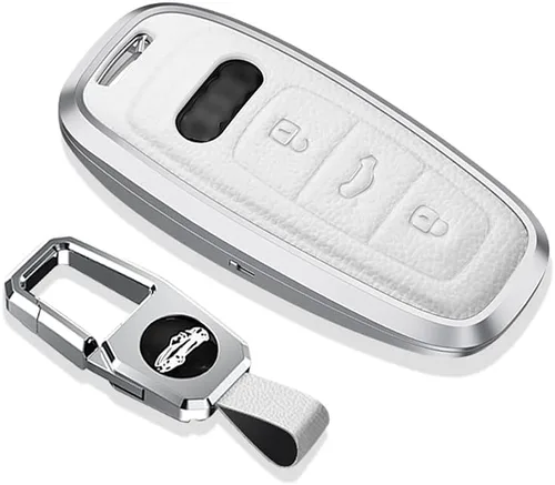 Miniatura 8 de SANRILY Funda de llave para Audi 2020 2021 de cuero de metal, Negro