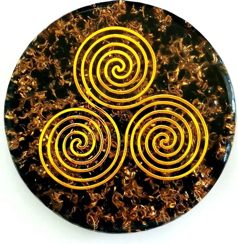 Miniatura 3 de Grande 4 "cristales de obsidiana Metatron's Cube Merkaba Coaster Placa de carga de agua Cúpula de energía