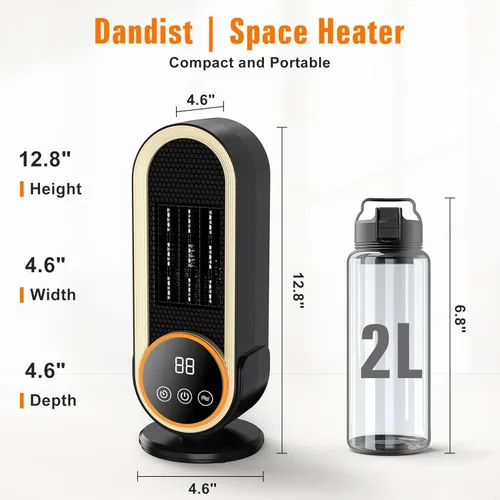 Miniatura 6 de Calentadores de espacio para uso en interiores con control remoto, calefacción eficiente en 2 segundos, protección contra sobrecalentamiento e