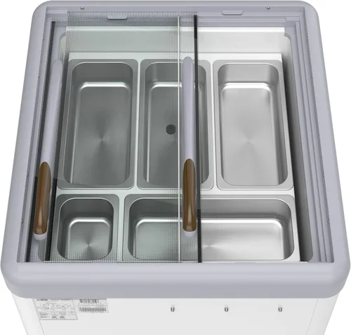 Miniatura 7 de KoolMore Congelador de exhibición de gabinete de inmersión de gelato de 26 pulgadas y 5 bandejas con puerta corrediza de vidrio, 6 pies cúbicos