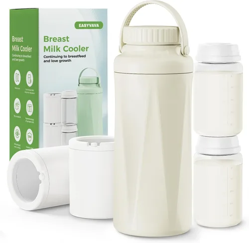 Botella Aislante Portátil de 22oz para Leche Materna - Enfriador de Leche para Viajes al Aire Libre, Mantiene la Leche Fresca por Más de 24 Horas,