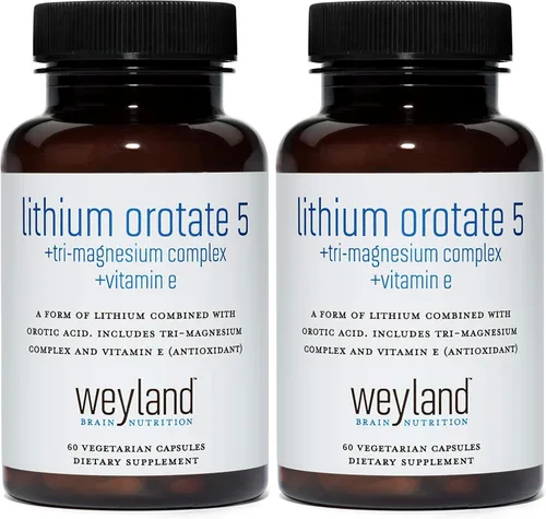 Miniatura 8 de Orotato de litio 5 mg + treonato de tres magnesio, taurinato, malato + glicina + vitamina E, 60 cápsulas vegetarianas