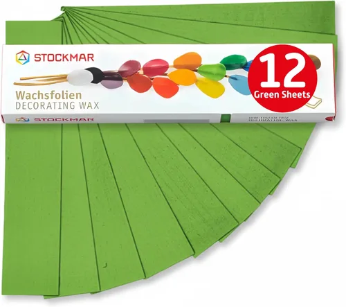 STOCKMAR Cera de abeja decorativa - Paquete de 12 (verde)