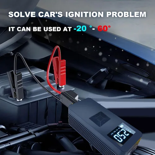 Miniatura 5 de Arrancador con compresor de aire de 14.8V 8000A de pico, arrancador de batería portátil para automóvil, caja de arranque, bomba de aire