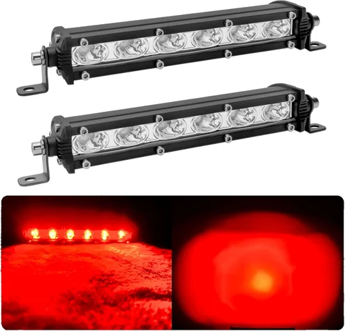Miniatura 12 de Barra de luz LED verde de una sola fila de 7 pulgadas, 18 W, luces antiniebla, luces antiniebla de conducción de trabajo, 12 V, 24 V, ultrafina