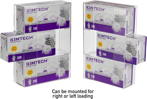 Miniatura 3 de Kantek Dispensador de guantes acrílicos, capacidad de triple caja, fácil intercambio de caja, 10.3 pulgadas de ancho x 3.8 pulgadas de profundidad x