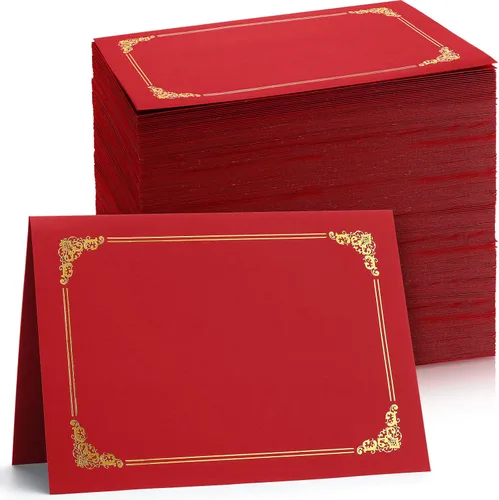 Miniatura 9 de Fainne 80 soportes para certificados para diplomas, portadocumentos para certificados, carpetas de certificados con borde de lámina dorada
