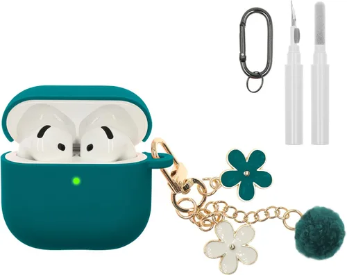 Miniatura 14 de Compatible con funda AirPods Pro 3, bonita funda protectora de silicona para Apple AirPods Pro 3 con kit de limpieza y llavero, accesorios