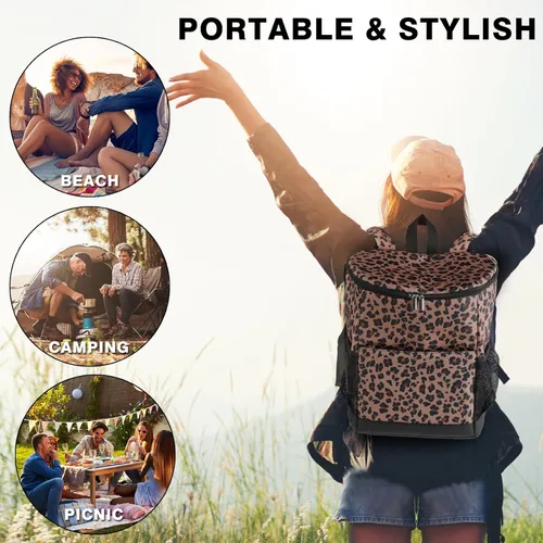 Miniatura 6 de Mochila Enfriadora Wolka 30 Latas, Mochilas Enfriadoras Portátiles Aisladas a Prueba de Fugas, Bolsa Enfriadora Impermeable de Lado Suave